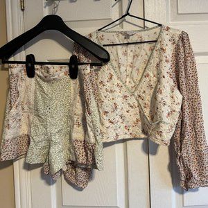 American Eagle floral matching set, size S